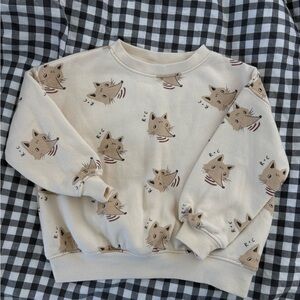 Rylee and Cru Cream Fox Print Crewneck Sweatshirt